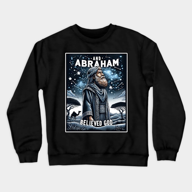 Starry Night Faith - Abraham's Trust in Divine Promise Crewneck Sweatshirt by Reformed Fire